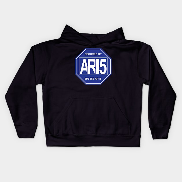 Secured by AR-15 Kids Hoodie by ZombieNinjas